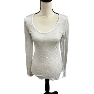 BKE WHITE LONG SLEEVE TEE